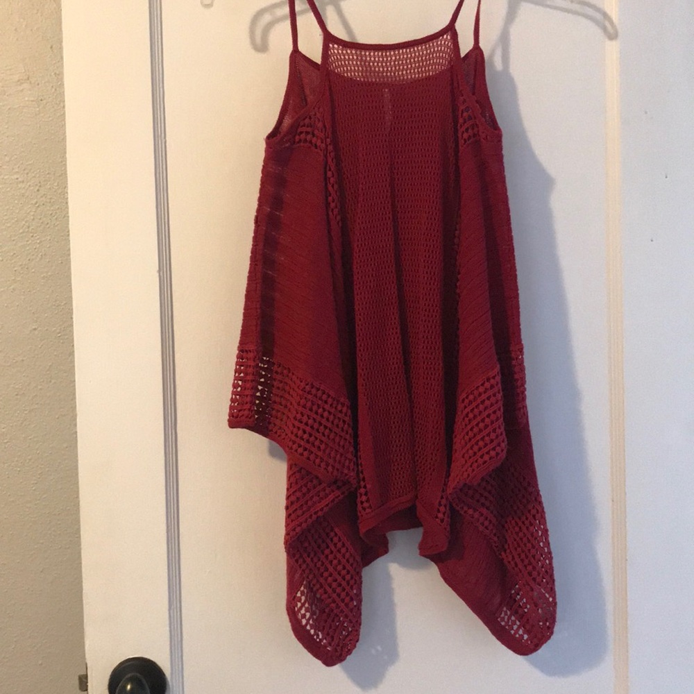 Red poncho by free people
